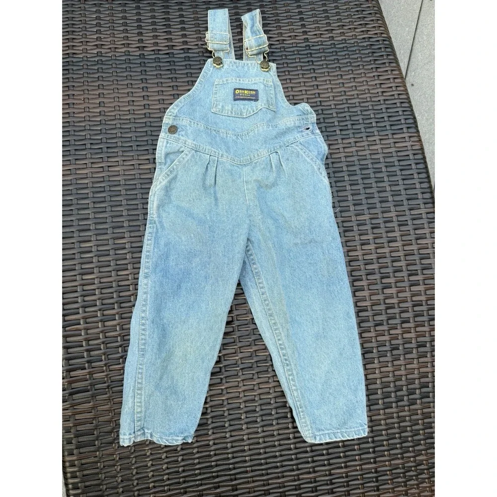 Vintage OshKosh B'Gosh Vestbak Blue Denim Overalls USA MADE 4t
